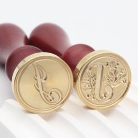 Letter Wax Seal Stamp Kit, Andotopee Wax Seal Kit Initial Alphabet J Sealing Wax Stamp Head 2pcs, Vintage Monogram Wax Stamp Seal Kit with 200pcs Assorted Wax Seal Beads, Wax Seal Spoon, Wax Seal Pen