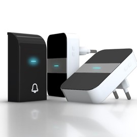 Wireless Digital Doorbell Black and White AC (1 to 2) Automatic Doorbell Wireless Waterproof 36 Melodies 3 Volume Levels