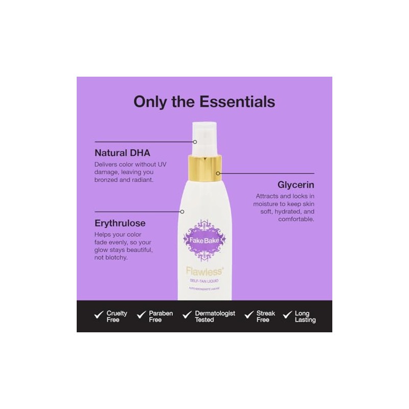 Self Tanning Liquid Solution Flawless by Fake Bake Luxurious and