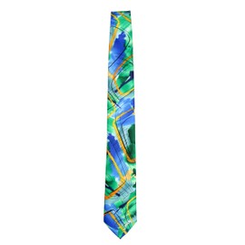 Jerry Garcia Mens Necktie Ties, Green Blue Gold