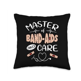 Master Of Band-Aids And Care Nurses Nurse Nursing School Throw Pillow