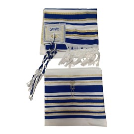 Bethlehem Gifts TM Blue Messianic Tallit Prayer Shawl 72" x 22" with Bag New