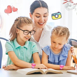 Gifts for 3 4 5 6 7 Year Old Girls, Watch for Toddler Girls Xmas Toys for 4-8 Year Old Kids Birthday Gifts for Girls Age 3-9 School Toys for Girls Age 4 5 6 7 Stockings Stuffers for Kids - Red