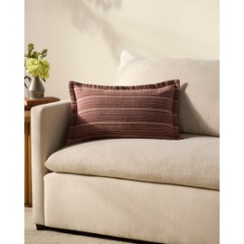 Loloi Chris Loves Julia Howie Collection PCJ0023 Wine/Natural 13'' x 21'' Cover w/Down Pillow