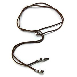 Leather and Freshwater Pearl Lariat Choker Necklace