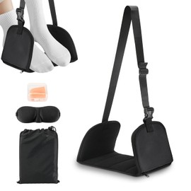 Pavlleen Aeroplane footrest, the footrest is made of high-quality sponge, removable support plate and adjustable elastic nylon fabric and provides comfort and portability for long distance travel
