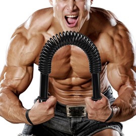 JAOTREL Power Twister Bar, Upper Body Strength Training Bar, Heavy Duty Arm Builder for Chest Shoulder Forearm Bicep and Arm Strengthening Workout Equipment (110, Pounds)