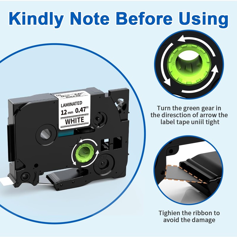 5 Pack Compatible with Brother Label Maker Tape P Touch