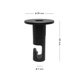 smartect Two-piece wall and ceiling pins for hanging textile cables [pack of 3, black] ceiling mounting with screws and dowels, monkey swing, surface-mounted cable holder for your own DIY project