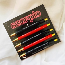 sesameless Star Sign Pen Set 5 PCS Zodiac Horoscope Astrology Ballpoint Pens Birthday Gifts for Friends Teacher School Office Supplies (Scorpio)