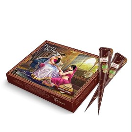 Prem Dulhan Bridal Mehendi Cone Set of 12 Pieces - 420 GRM, Natural Henna Paste for Wedding, Long-Lasting, Bridal Henna Tattoo Cones, Easy-to-Apply, Mehendi for Bridal Designs,Temporary Body Art Cones (Bridal Cone (Pack of 1), Medium)