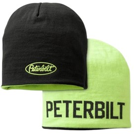 Peterbilt Reversible Beanie Hat, Black/Neon Green