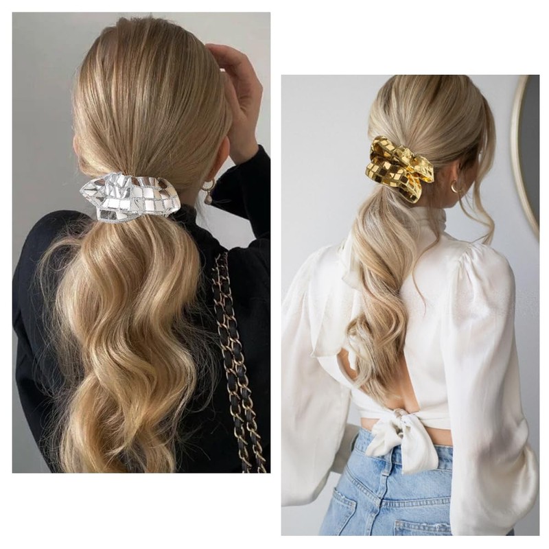 YZROHYI Pack of 6 Glitter Scrunchie Hair Scrunchies for Sleeping,