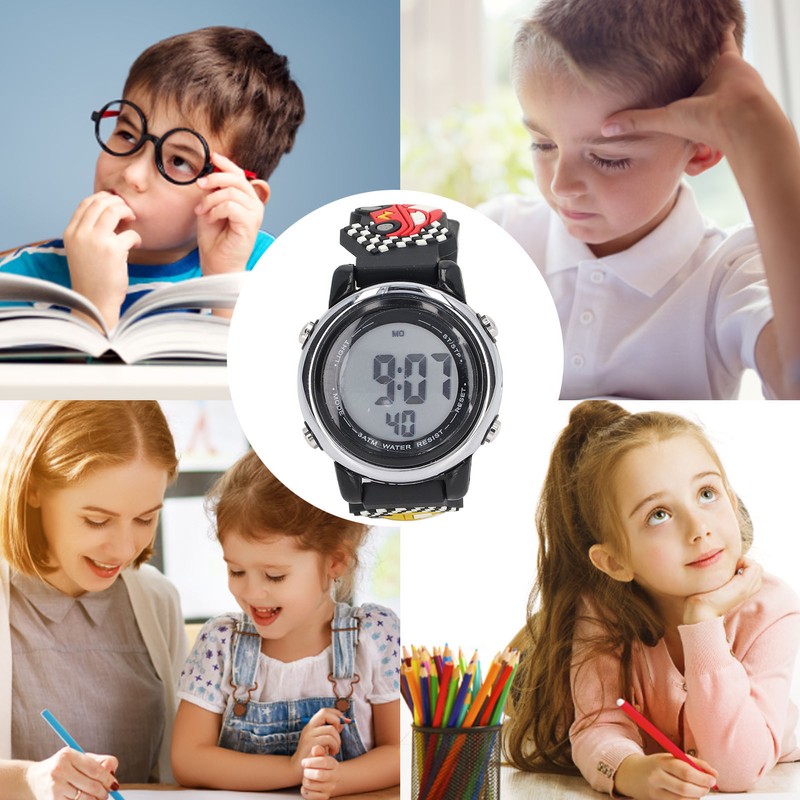 Boy Digital Watch Cartoon Waterproof Stylish Multifunctional LED Backlight Sports