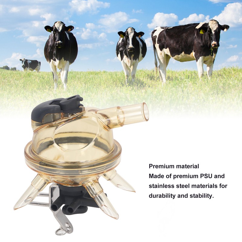 Milking Claw Transparent Cover Stainless Steel Base 380cc Milk Collector