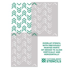 Kuba Chevron Stencil for Walls – Geometric Stencil for Painting Walls – Chevron Stencils for Easy DIY Décor – Reusable Laser Cut Wall Stencil - Exclusive Nursery Stencil Designs (Large)