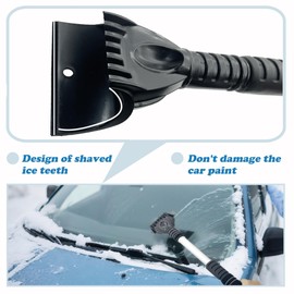 OHYER Ice Shaver Auto Kratzer Scheibenkratzer Auto Wärmender Scheibenkratzer mit Handschuh Auto Eiskratzer mit Handschuh gefüttert Ultra schneller schneeschaufel (Skalierbar-Mit Handschuhen, Schwarz)