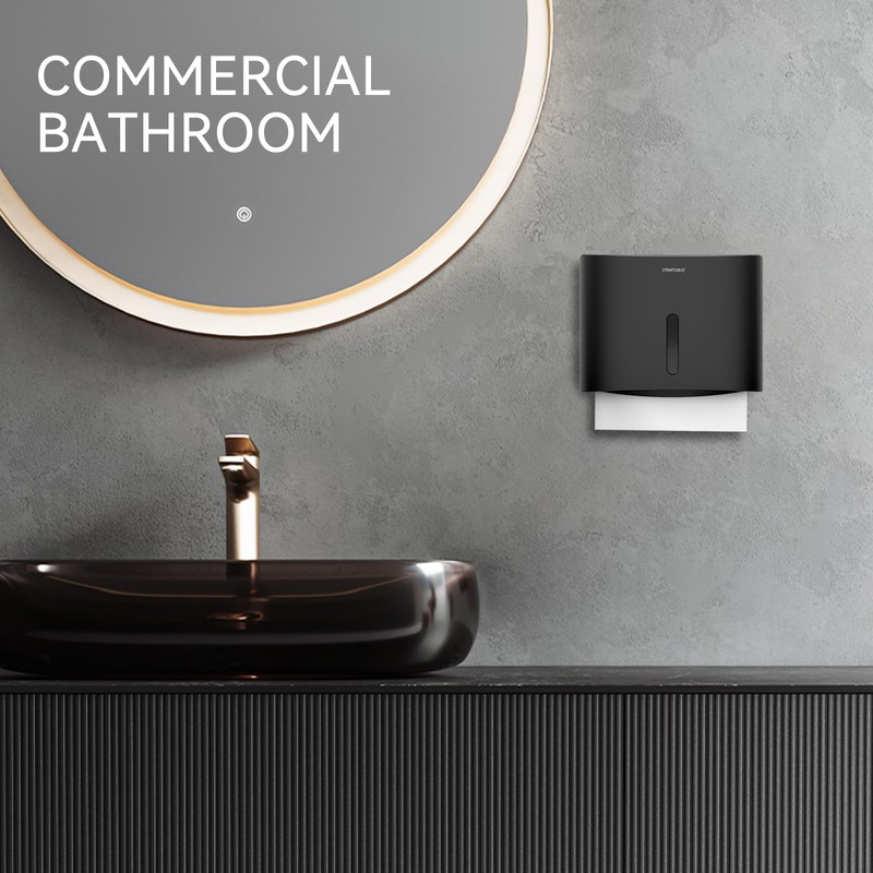 interhasa! Paper Towel Dispenser Wall Mounted, Adhesive Multifold Trifold c