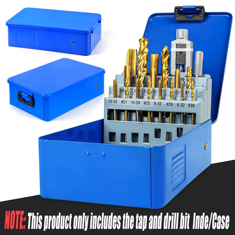 RURITKIT Tap and Drill Index/Case, Tap Drill Bit Index Box,