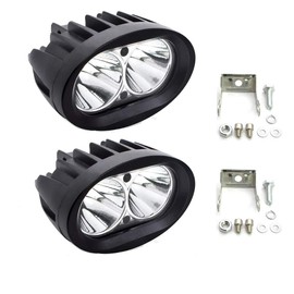 BeiLan 2 x additional headlights, motorcycle LED, headlight, motorcycle, fog light, black, LED work light, spotlight lamp, 12 V, 24 V, 20 W, 1800 lm, Cree 6500 K