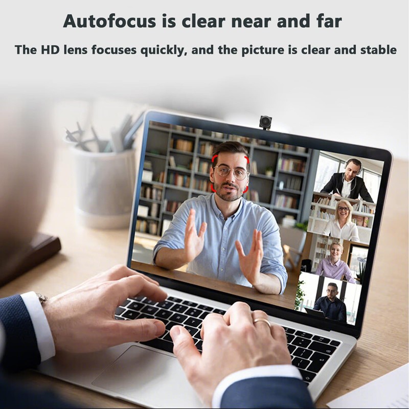 PEGATISAN Webcam HD 1080P Eye Contact Camera with Microphone 120
