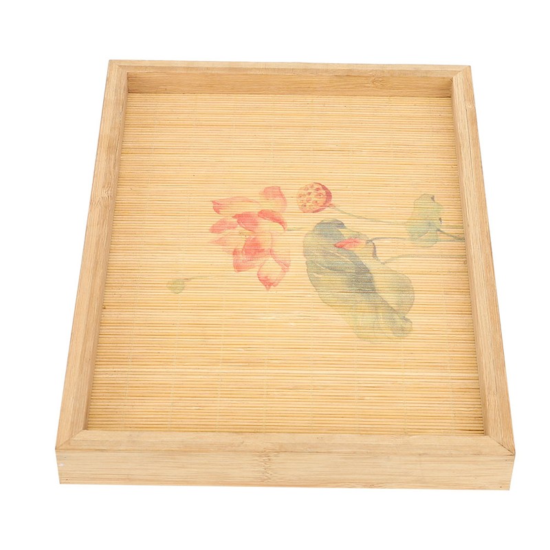 Bamboo Woven Jewelry Display Tray Vintage Necklace Bracelet Earrings Holder