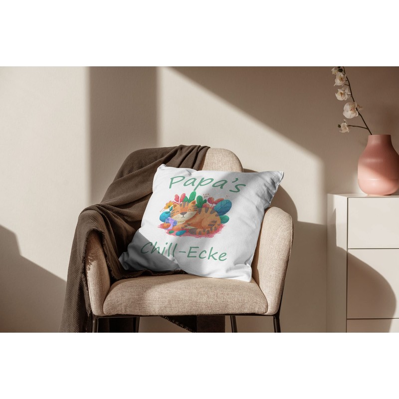 WarmherzIch Papas Chill Corner Cushion Cover with Filling 45 cm