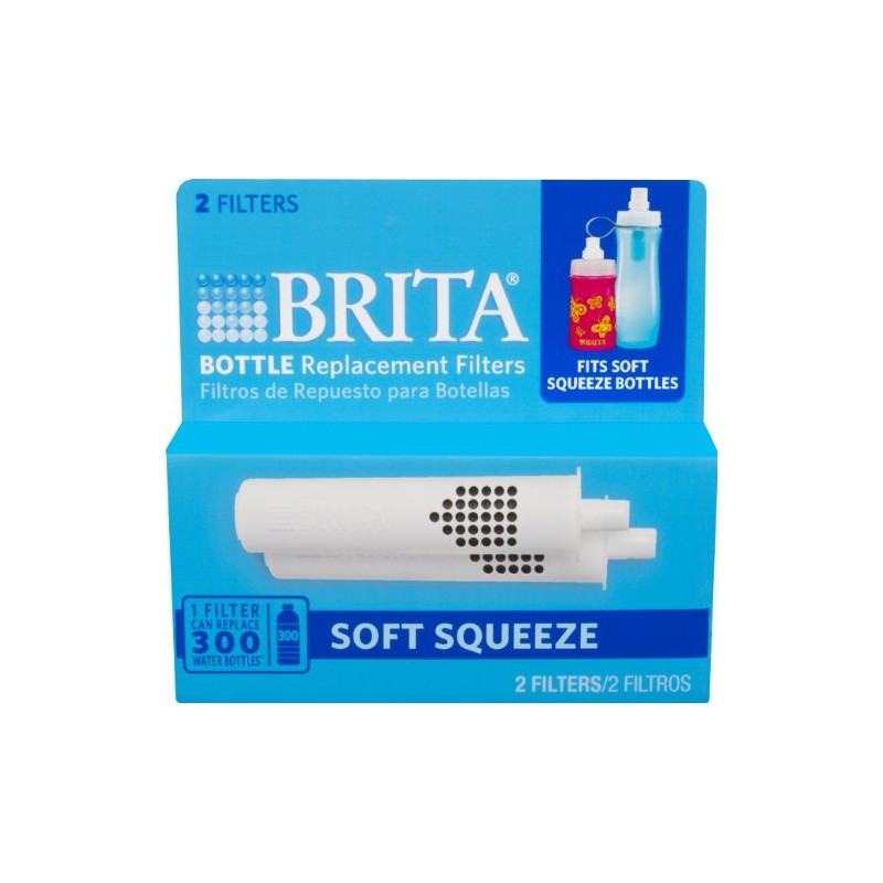 Brita Soft Squeeze Water Filter Bottle Replacement Filters, 2 Count