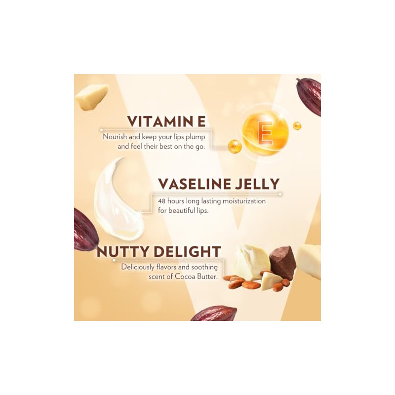 Vaseline Lip Therapy Manteca de cacao, doble barra, hidratación de