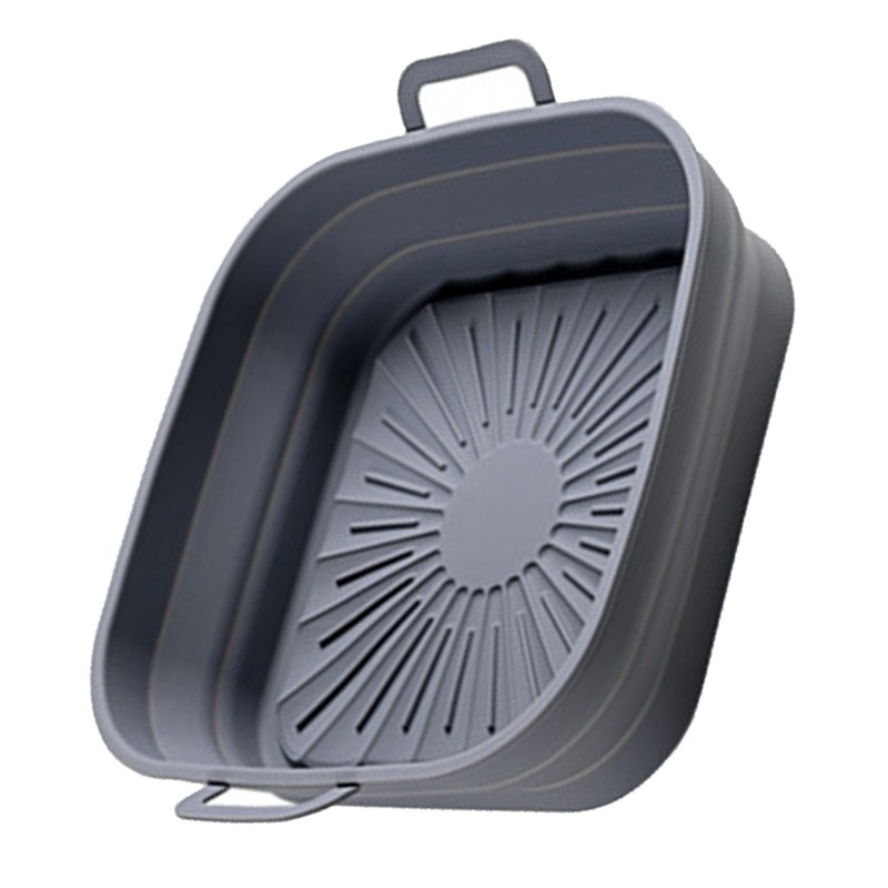 2PCS Fryer Silicone Liners 8in Square Odourless Thickened Foldable Fryer
