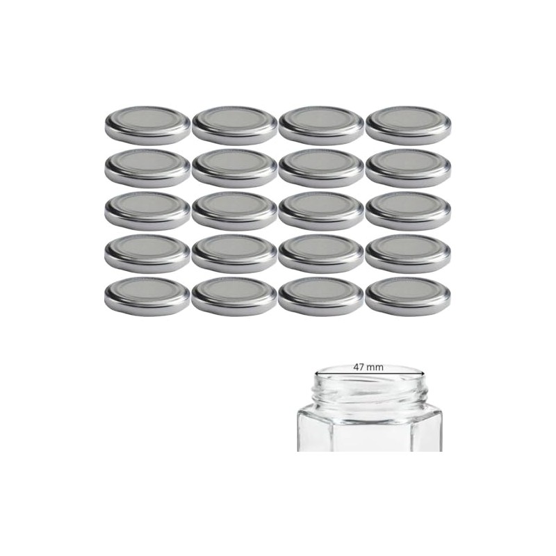 mikken 20 Lids, 58/6 cm for Jam Jars, Twist-Off Replacement