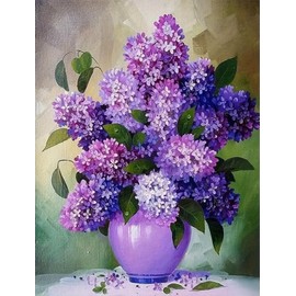 Easy Paint by Numbers Kit for Adults Beginner, Violet Adult Paint by Number Kits on Canvas, DIY Painting with Numbers for Adults, Acrylic Simple Oil Paint by Number Kits for Home Wall Decor 16 x 20 In