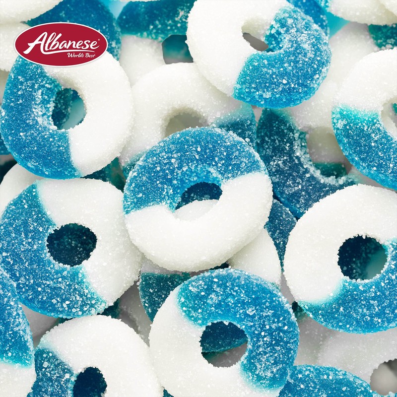 Albanese World's Best Gummi Blue Raspberry Rings, 4.5lbs of Candy