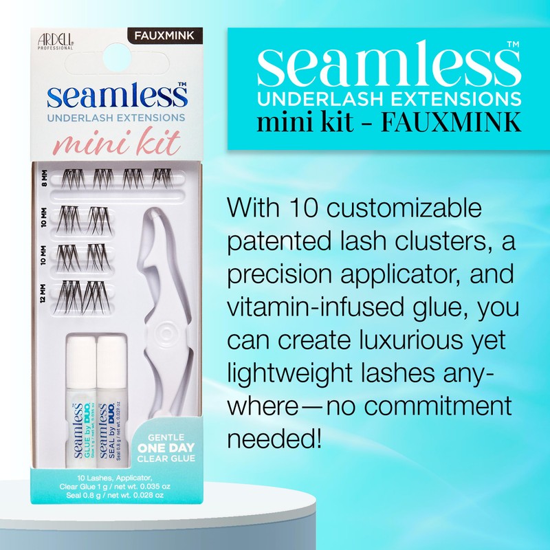 Ardell Seamless Underlash Extensions Mini Eyelash Kit, Faux Mink Lash