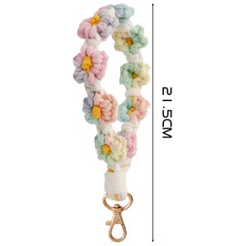 Capaneus Macrame Keyring Braided, Macrame Pendant Band Short, Key Chain Braided Girls, Cute Keychain, Women's Key Chain, Lanyard as a Gift for Women Girls, multicoloured