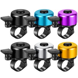 Mkitnvy Bicycle Bell, Set of 6 Bicycle Bell, 120 dB Bicycle Bell, Loud, Mini Bicycle Bell for Children and Adults, Mountain Bike, Scooter, 5 Colours