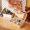 Qinpufu Wooden Washi Tape Organizer Box with Clear Lid –
