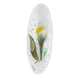 Sospiri Venezia Glass Decorative Plate Murano Glass Decorative Bowl, Gift Decoration Centerpiece Floral Decor, Catchall Bowl Catchall Tray for Entrance Table Console Living Room Dining Table 11"x4"