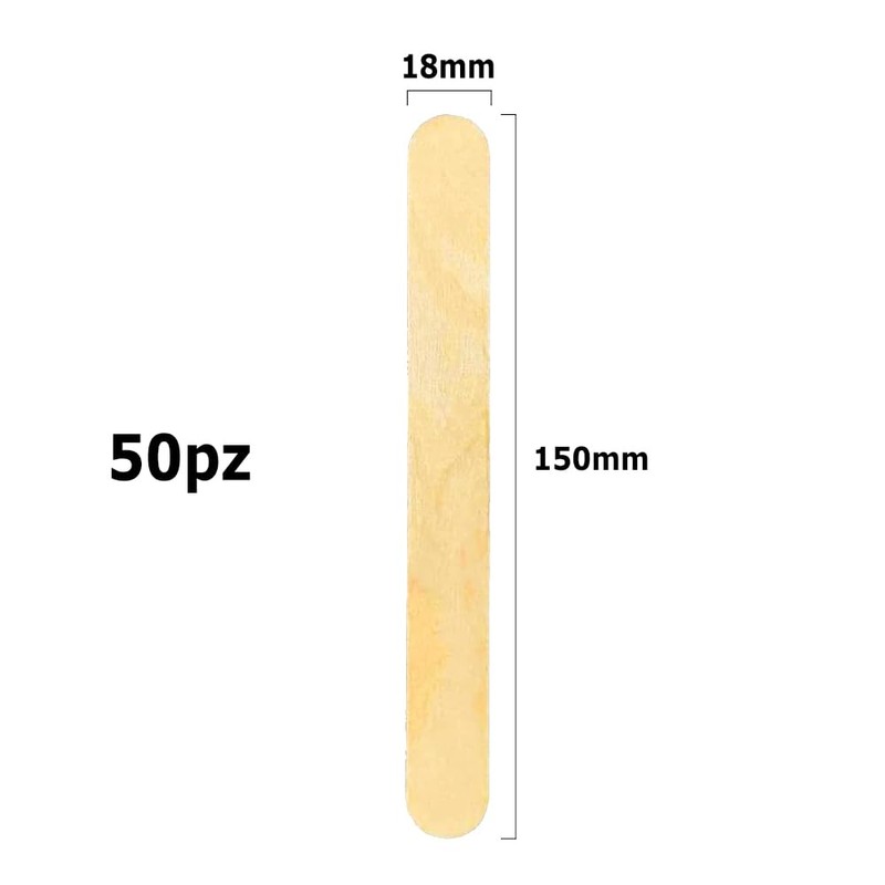50 Wax Sticks Wooden Spatula for Hair Removal