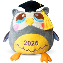 Rdogeia Graduation Stuffed Animal 2025,10.2" Graduation Owl Plush Gifts for Class of 2025 Kindergarten Preschool,with Black Cap