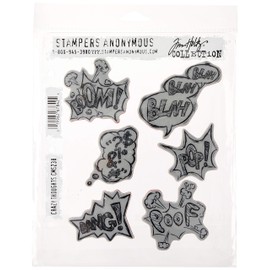 Stampers Anonymous Tim Holtz Cling Rubber Stamp Set, 7" by 8.5", Crazy Thoughts
