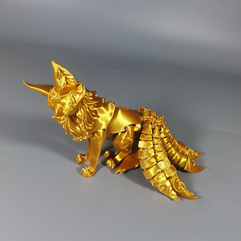 FAYZSOWSR 3D Printing Fox, Chinese Mythology Nine Tailed Fox Figurine
