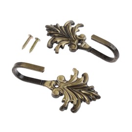 Hicello 2Pcs Curtain Hooks Vintage Tieback Maple Hold Back Hooks with Screws