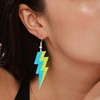 WCRAZYE 80s Retro Neon Earrings Lightning Bolt Dangle Earrings for