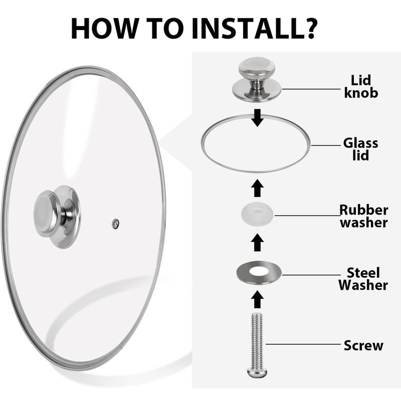 11 inch Tempered Glass Lid for Pots, Frying Pans and