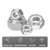 Dianrui 62Pcs 304 Stainless Steel SAE Lock Nuts Assortment Kit,