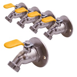 Midline Valve S3538-5 Sillcock Hose Bibb with Oversized Flange; 3/4 in. FIP Inlet x MHT Outlet, Chrome Plated Brass (5Pack)