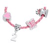 2nd Birthday Pink Leather Charm Bracelet for Girls Presented in