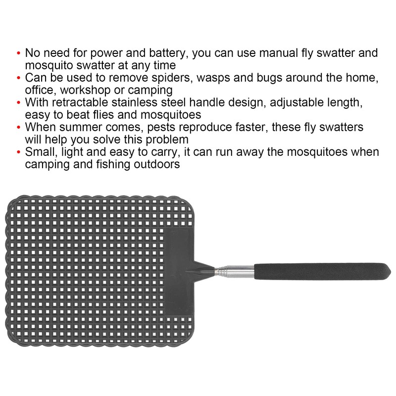 Okuyonic Matamoscas para Interiores, matamoscas telescópico, fácil de vencer, Moscas