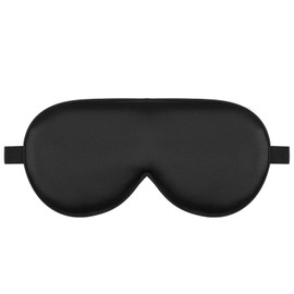 Alaska Bear Organic Silk Sleep Mask Cool Super Smooth Eye Cover Genuine Mulberry Silk Face Skin Care, Soft Filling, Lightweight for Home or Travel Use (Original Black, Flat)